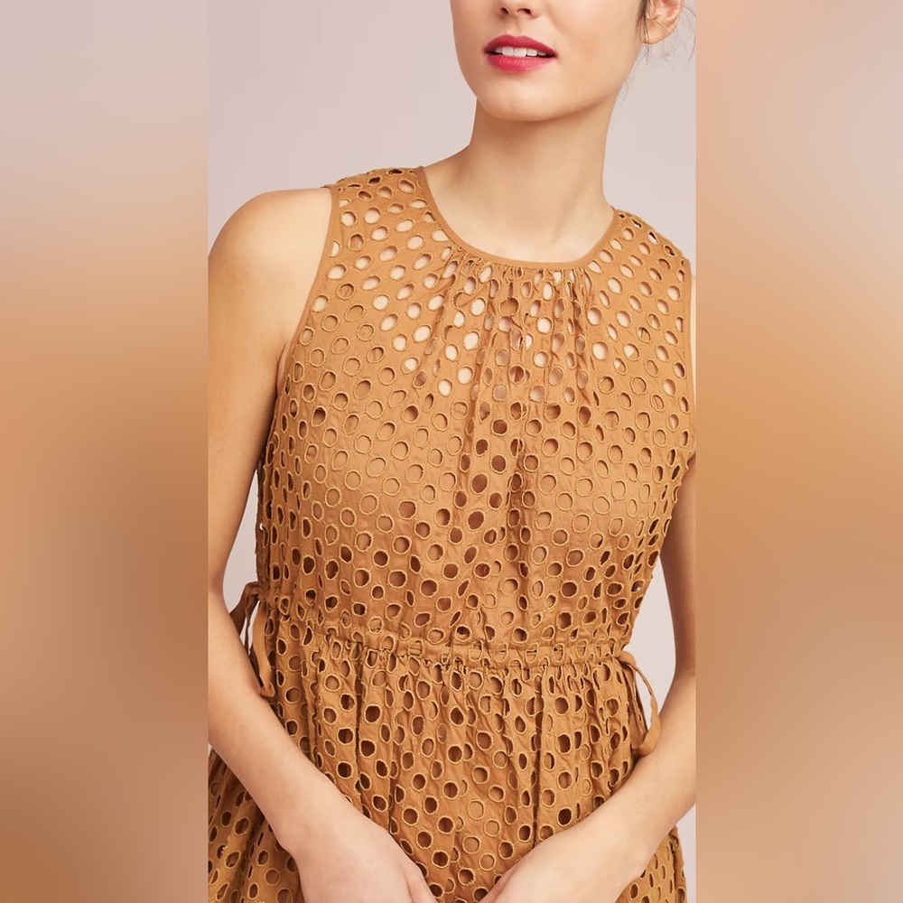NE QUITTEZ PAS by Anthropologie Uptown Eyelet Midi Dress Size Medium NWT - Picture 2 of 13